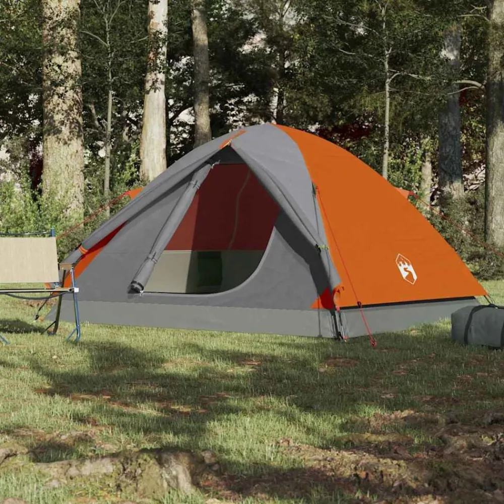 Loisirs De Plein Air-vidaXL Tente de camping à dôme 3 personnes orange imperméable Gris et orange