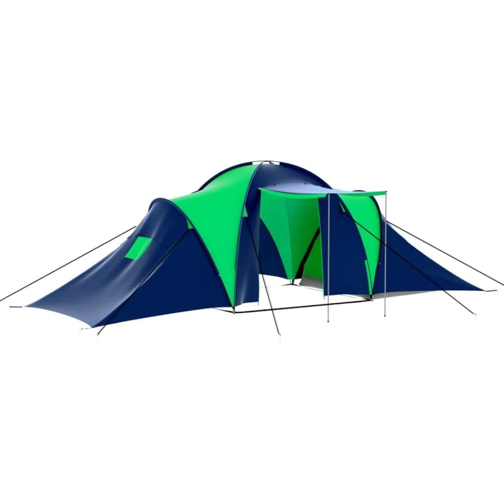 Loisirs De Plein Air-vidaXL Tente de camping 9 personnes Bleu et vert