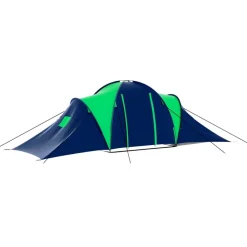 Loisirs De Plein Air-vidaXL Tente de camping 9 personnes Bleu et vert