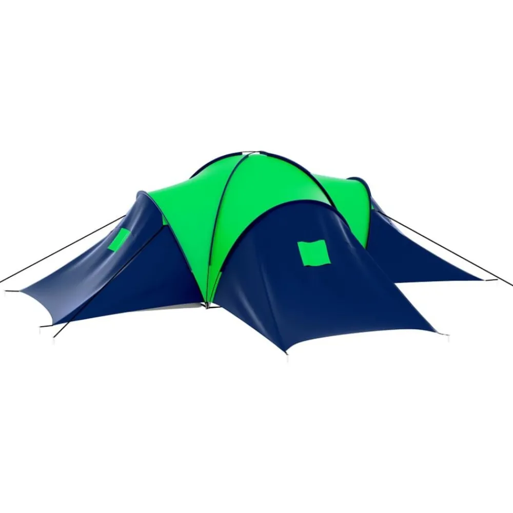 Loisirs De Plein Air-vidaXL Tente de camping 9 personnes Bleu et vert