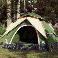 Loisirs De Plein Air-vidaXL Tente de camping à dôme 3 personnes libération rapide Vert