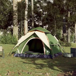 Loisirs De Plein Air-vidaXL Tente de camping à dôme 3 personnes libération rapide Vert