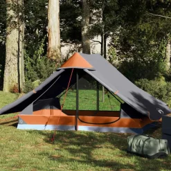 Loisirs De Plein Air-vidaXL Tente de camping 2 personnes imperméable Gris