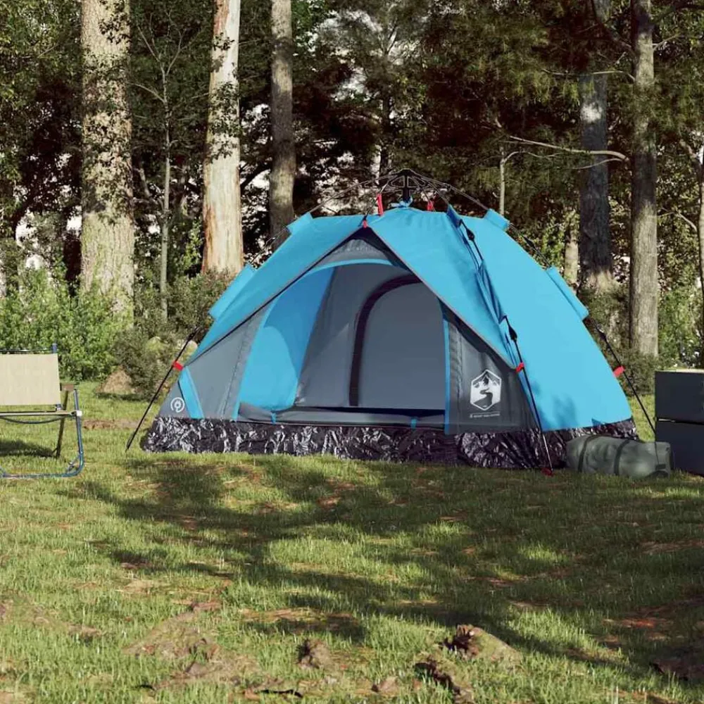 Loisirs De Plein Air-vidaXL Tente de camping à dôme 2 personnes libération rapide Bleu