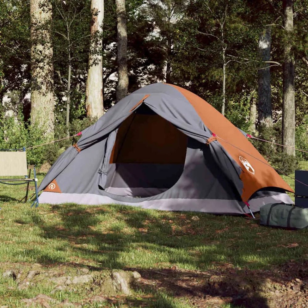 vidaXL Tente de camping à dôme 2 personnes et orange imperméable
