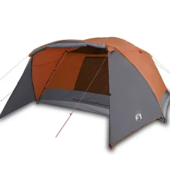 Loisirs De Plein Air-vidaXL Tente de camping avec porche 4 personnes orange imperméable Gris et orange