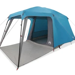 Loisirs De Plein Air-vidaXL Tente de camping avec dôme porche 5 personnes imperméable Bleu