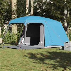 Loisirs De Plein Air-vidaXL Tente de camping avec dôme porche 5 personnes imperméable Bleu