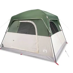 Loisirs De Plein Air-vidaXL Tente de camping de cabine 4 personnes imperméable Vert