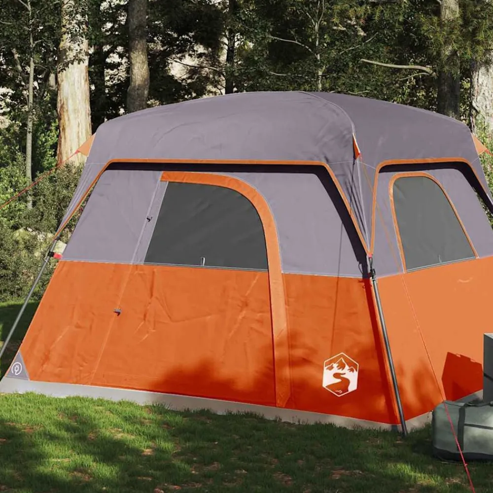 Loisirs De Plein Air-vidaXL Tente de camping de cabine 4 personnes imperméable Orange