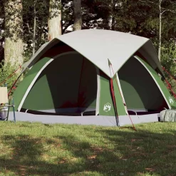 Loisirs De Plein Air-vidaXL Tente de camping de cabine 4 personnes imperméable Vert
