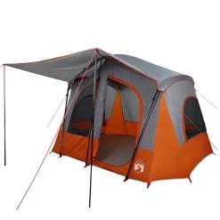 Loisirs De Plein Air-vidaXL Tente de camping de cabine 5 personnes gris orange imperméable Gris et orange