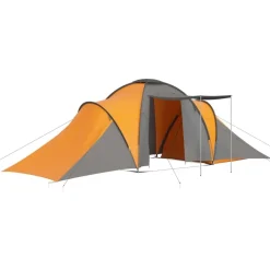 Loisirs De Plein Air-vidaXL Tente de camping pour 6 personnes Gris et orange
