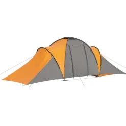 Loisirs De Plein Air-vidaXL Tente de camping pour 6 personnes Gris et orange