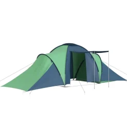 Loisirs De Plein Air-vidaXL Tente de camping pour 6 personnes Bleu et vert
