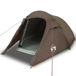 Loisirs De Plein Air-vidaXL Tente de camping tunnel 3 personnes imperméable Marron