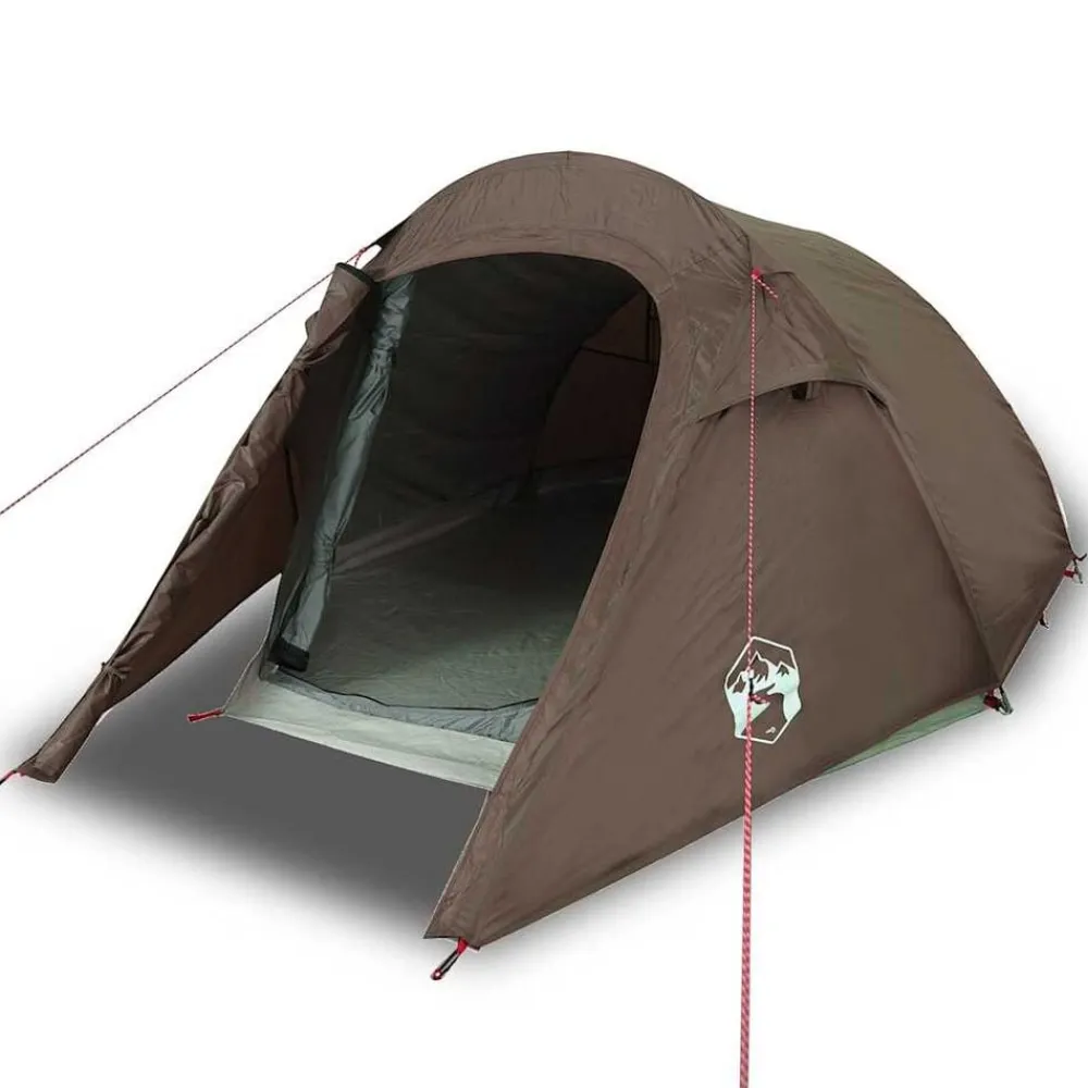 Loisirs De Plein Air-vidaXL Tente de camping tunnel 3 personnes imperméable Marron