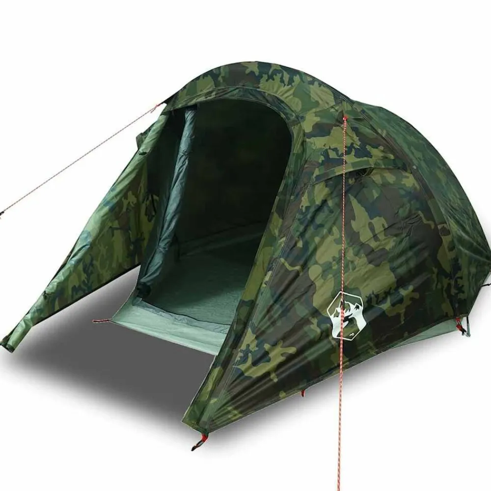 Loisirs De Plein Air-vidaXL Tente de camping tunnel 3 personnes imperméable Camouflage