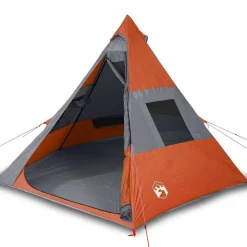 Loisirs De Plein Air-vidaXL Tente de camping tipi 7 personnes orange imperméable Gris et orange