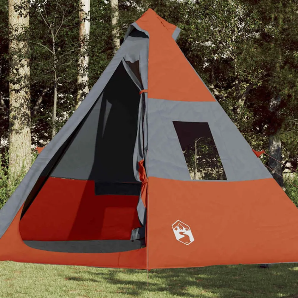 Loisirs De Plein Air-vidaXL Tente de camping tipi 7 personnes orange imperméable Gris et orange