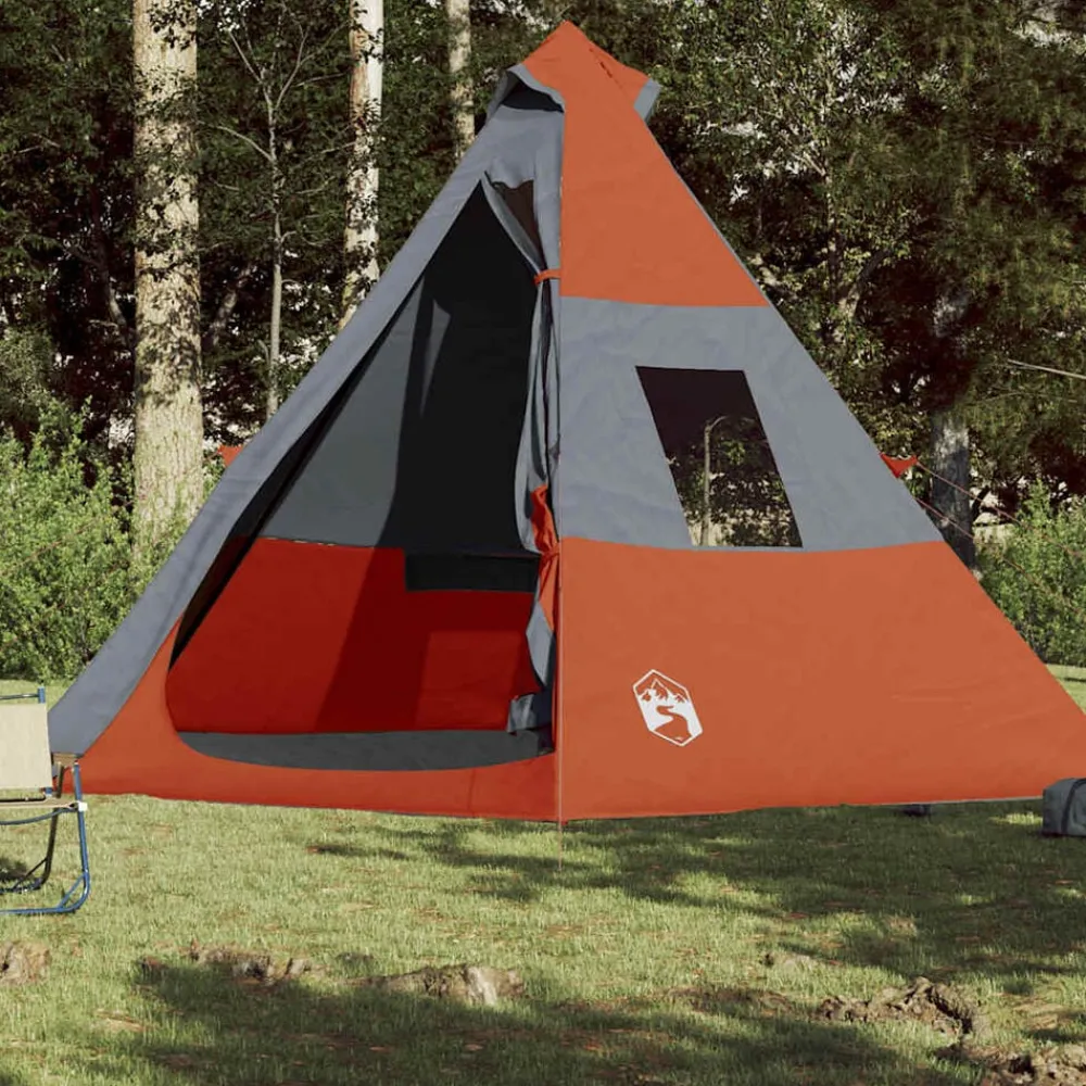 Loisirs De Plein Air-vidaXL Tente de camping tipi 7 personnes orange imperméable Gris et orange