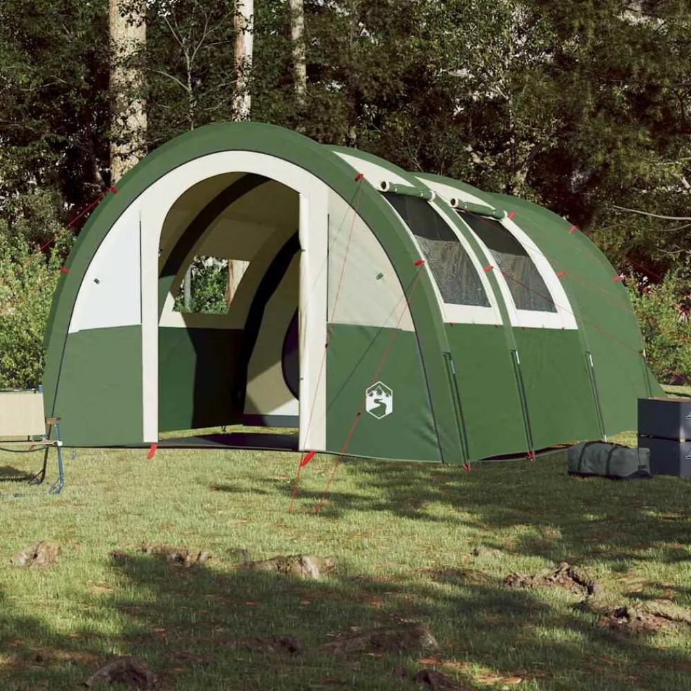 Loisirs De Plein Air-vidaXL Tente de camping tunnel 4 personnes imperméable Vert