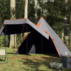 Loisirs De Plein Air-vidaXL Tente de camping tipi 5 personnes imperméable Gris