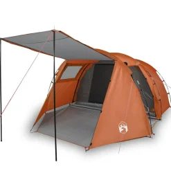 Loisirs De Plein Air-vidaXL Tente de camping tunnel 4 personnes gris et imperméable Orange