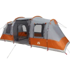 Loisirs De Plein Air-vidaXL Tente de camping tunnel 4 personnes et orange imperméable Gris