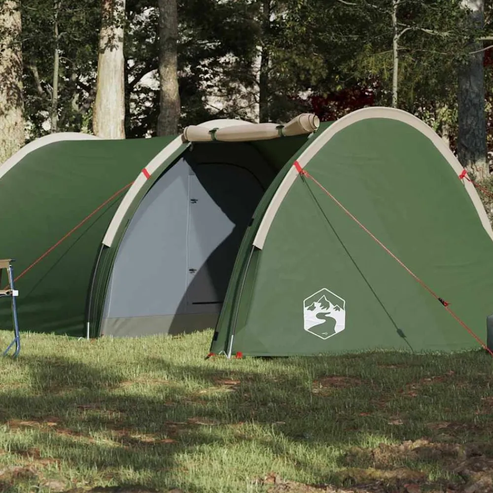 Loisirs De Plein Air-vidaXL Tente de camping tunnel 4 personnes imperméable Vert