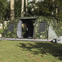 Loisirs De Plein Air-vidaXL Tente de camping tunnel 4 personnes imperméable Camouflage
