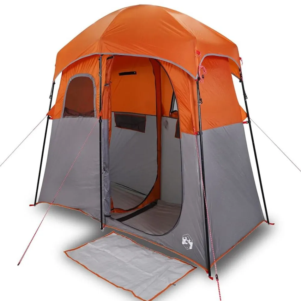 Loisirs De Plein Air-vidaXL Tente de douche 2 personnes imperméable Gris et orange