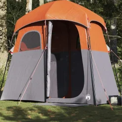 Loisirs De Plein Air-vidaXL Tente de douche 2 personnes imperméable Gris et orange