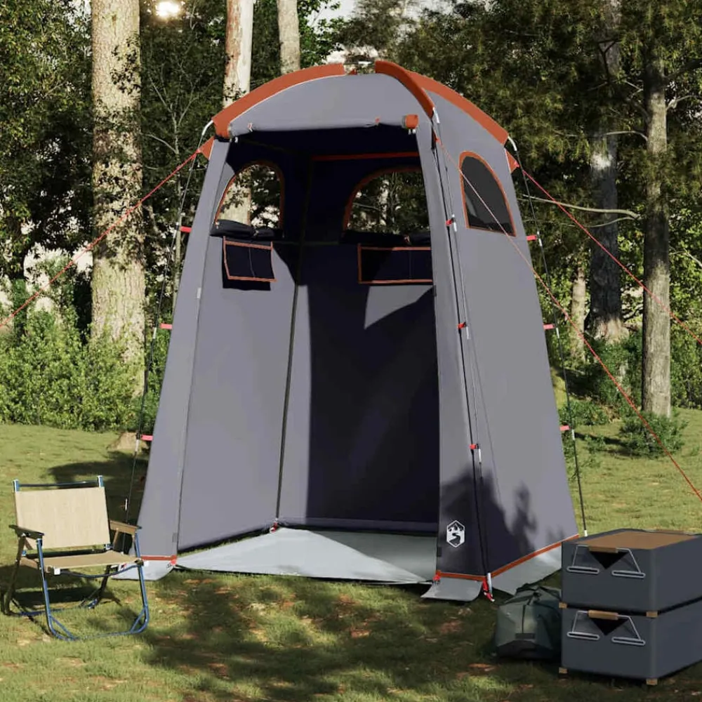Loisirs De Plein Air-vidaXL Tente de douche imperméable Gris et orange