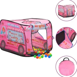 Jeux De Plein Air-vidaXL Tente de jeu pour enfants avec 250 balles Rose 70x112x70 cm Multicolore