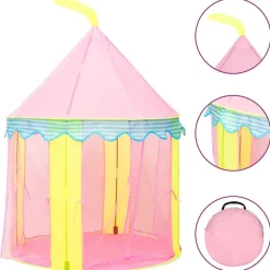 Jeux De Plein Air-vidaXL Tente de jeu pour enfants avec 250 balles Rose 100x100x127 cm Multicolore