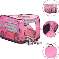 vidaXL Tente de jeu pour enfants avec 250 balles Rose 70x112x70 cm