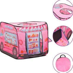 vidaXL Tente de jeu pour enfants avec 250 balles Rose 70x112x70 cm
