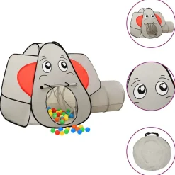 Jeux De Plein Air-vidaXL Tente de jeu pour enfants 250 balles Éléphant Gris 174x86x101cm Multicolore