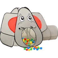 Jeux De Plein Air-vidaXL Tente de jeu pour enfants 250 balles Éléphant Gris 174x86x101cm Multicolore