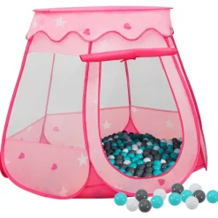 vidaXL Tente de jeu pour enfants avec 250 balles Rose 102x102x82 cm