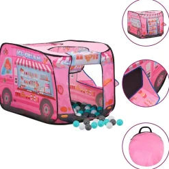 vidaXL Tente de jeu pour enfants avec 250 balles Rose 70x112x70 cm