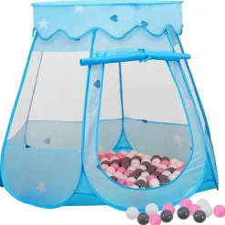 vidaXL Tente de jeu pour enfants avec 250 balles Bleu 102x102x82 cm
