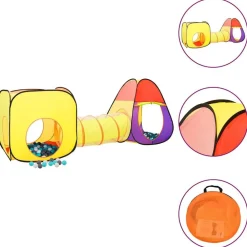 Jeux De Plein Air-vidaXL Tente de jeu pour enfants 250 balles Multicolore 255x80x100 cm Multicolore 1