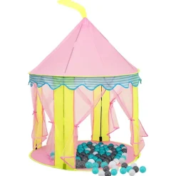 vidaXL Tente de jeu pour enfants avec 250 balles Rose 100x100x127 cm