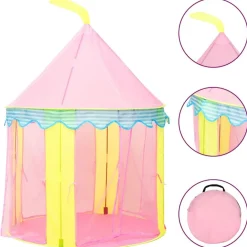 vidaXL Tente de jeu pour enfants avec 250 balles Rose 100x100x127 cm