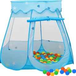 Jeux De Plein Air-vidaXL Tente de jeu pour enfants avec 250 balles Bleu 102x102x82 cm Multicolore