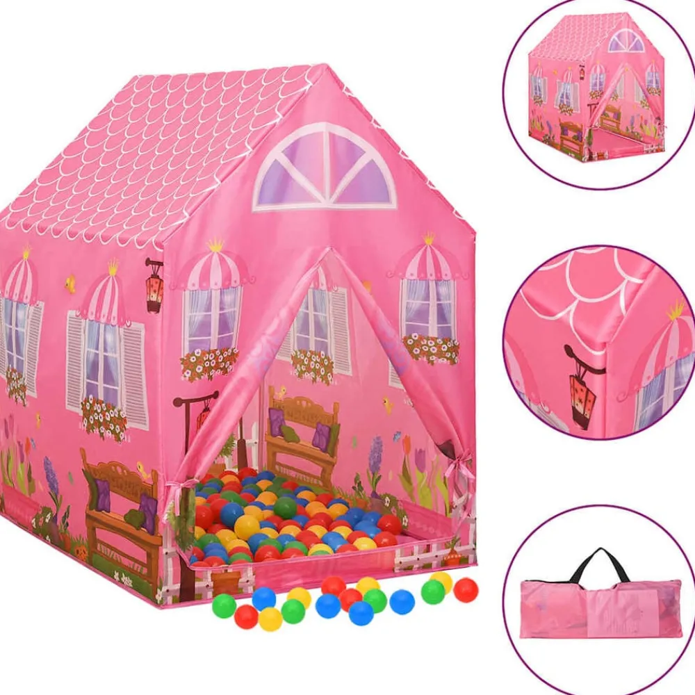 Jeux De Plein Air-vidaXL Tente de jeu pour enfants Rose 69x94x104 cm