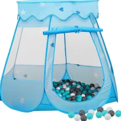 Jeux De Plein Air-vidaXL Tente de jeu pour enfants avec 250 balles Bleu 102x102x82 cm Multicolore 1