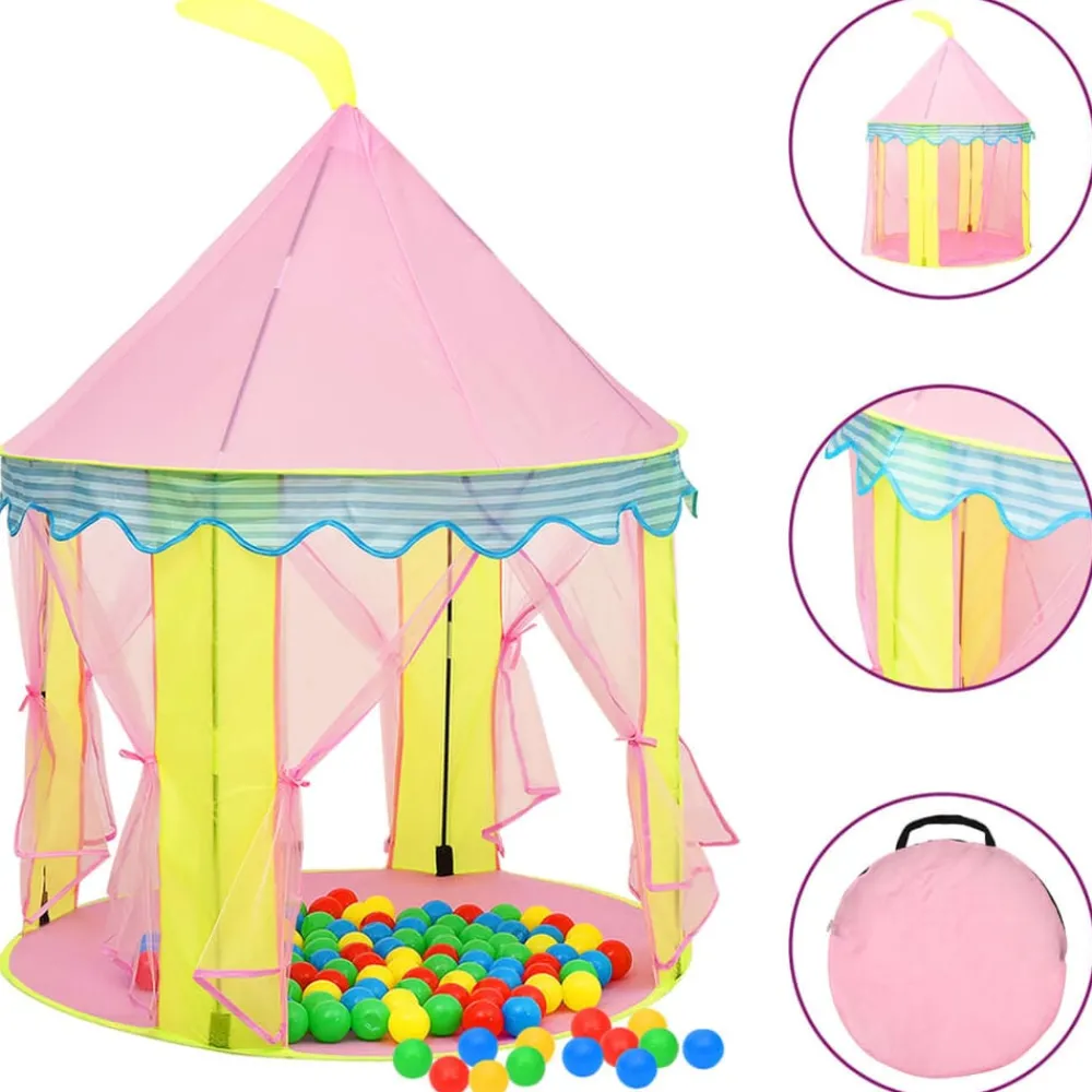 Jeux De Plein Air-vidaXL Tente de jeu pour enfants Rose 100x100x127 cm